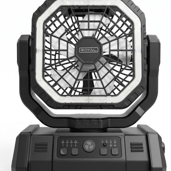 VENTILADOR RECARGABLE 20,000MAH 6.5" BLACK ROYAL