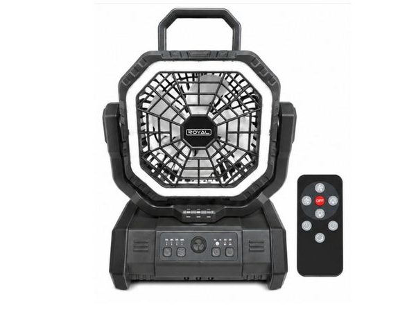 VENTILADOR RECARGABLE 20,000MAH 6.5" BLACK ROYAL