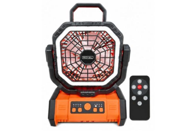 VENTILADOR RECARGABLE 20,000MAH 6.5" NARANJA ROYAL