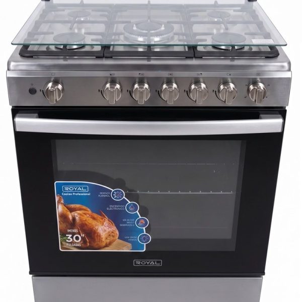 ESTUFA GAS 30" 5Q ACERO ROYAL