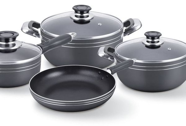 JGO. DE OLLAS 7 PCS GRIS INDUCCION ROYAL