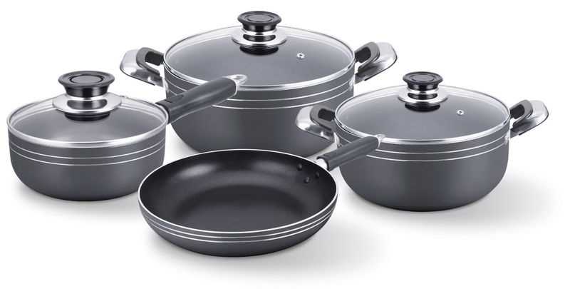 JGO. DE OLLAS 7 PCS GRIS INDUCCION ROYAL