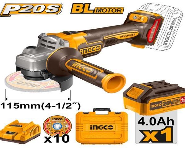 ESMERIL ANGULAR INHALAMBRICA 900W 4-1/2" INGCO