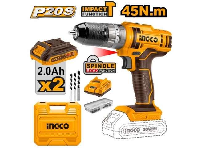 TALADRO INHALAMBRICO IMPACTO 45N.M 3/8 INGCO